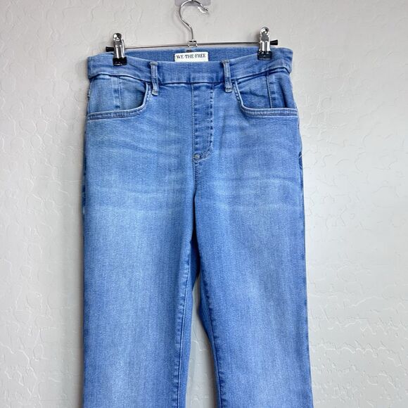 We The Free People Jeans Women's Small Blue Flare Pull On Light Stretch - Picture 3 of 7